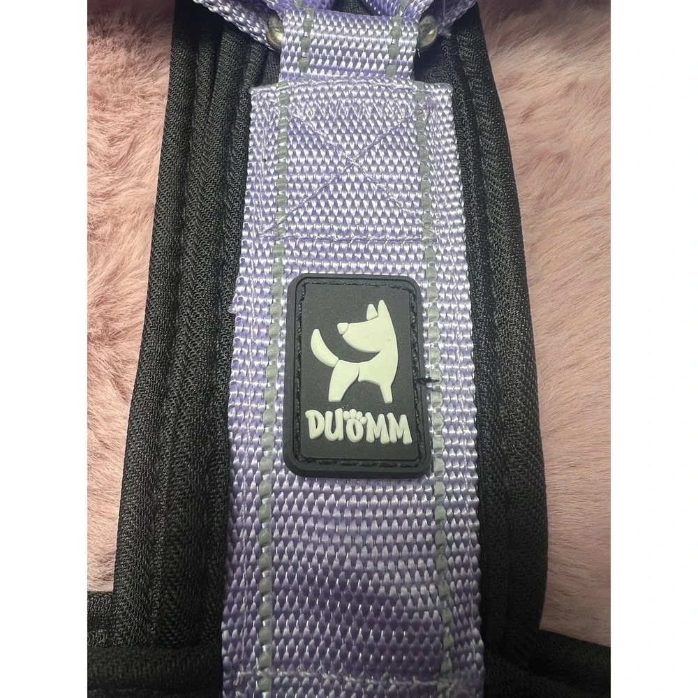 Reflective Stitches Chest Back Traction Rope‎ Pet Outdoor Walking Size M Purple